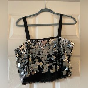 RW&Co - sequin, crop camisole top. Never worn. Size M. Great for a party